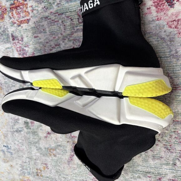 Balenciaga Speed Sneaker Cuffed Black Yellow
